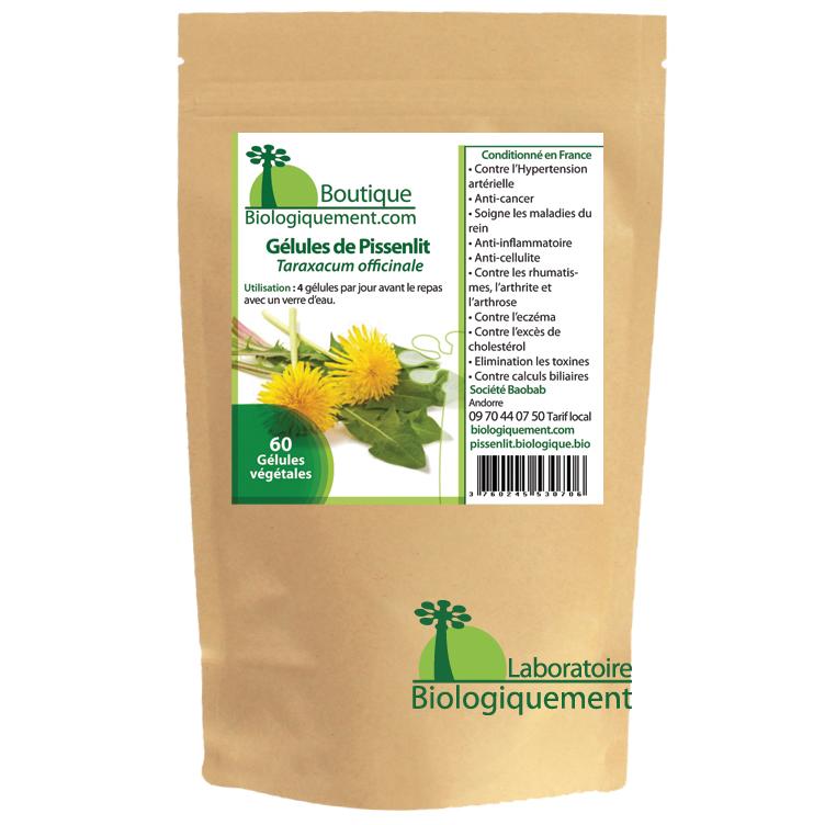 Acheter de la racine de pissenlit bio en gélules pour le traitement naturel du cancer par les plantes